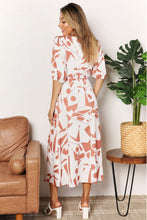 Load image into Gallery viewer, Printed Surplice Balloon Sleeve Dress