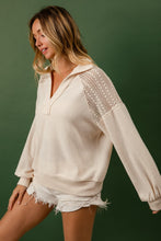 Load image into Gallery viewer, BiBi French Terry Lace Shoulder Top