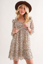 Load image into Gallery viewer, And The Why Leopard Ruffle Hem Woven Mini Dress