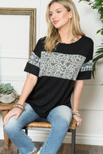 Load image into Gallery viewer, Celeste Full Size Leopard Exposed Seam Short Sleeve T-Shirt