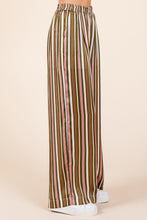 Load image into Gallery viewer, Mittoshop Striped Satin Elastic Waist Wide Leg Pants