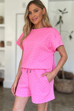 Load image into Gallery viewer, Double Take Full Size Texture T-Shirt and Shorts Set