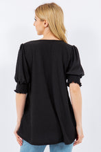 Load image into Gallery viewer, Celeste Full Size Swiss Dot Puff Sleeve Top