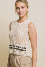 Load image into Gallery viewer, Love Tree Contrast line Openwork Knit Tank