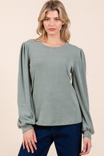 Load image into Gallery viewer, Mittoshop Round Neck Long Sleeve Rib Knit Top