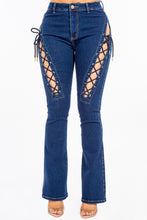 Load image into Gallery viewer, American Bazi High Rise Lace Up Jeans