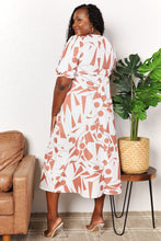Load image into Gallery viewer, Printed Surplice Balloon Sleeve Dress