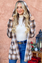 Load image into Gallery viewer, And The Why Plaid Open Front Hooded Shacket