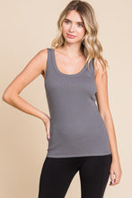 Load image into Gallery viewer, Culture Code Full Size Ribbed Scoop Neck Tank