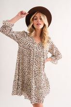 Load image into Gallery viewer, And The Why Leopard Ruffle Hem Woven Mini Dress