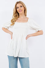 Load image into Gallery viewer, Celeste Full Size Ruffled Short Sleeve Smocked Blouse