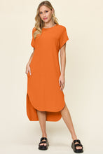 Load image into Gallery viewer, Double Take Full Size Round Neck Short Sleeve Slit Dress