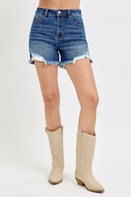 Load image into Gallery viewer, RISEN High Rise Side Step Hem Denim Shorts