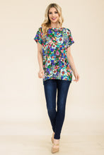 Load image into Gallery viewer, Celeste Full Size Round Neck Short Sleeve Floral T-Shirt