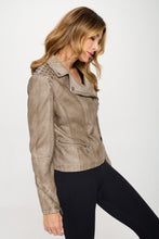 Load image into Gallery viewer, Coalition LA Studded Classic Moto Faux Leather Jacket