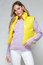 Load image into Gallery viewer, Snobbish Zip Up Turtleneck Shiny Quilted Vest