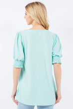 Load image into Gallery viewer, Celeste Full Size Swiss Dot Puff Sleeve Top