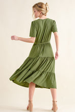 Load image into Gallery viewer, And The Why Soft Short Sleeve Tiered Midi Dress