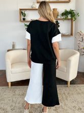 Load image into Gallery viewer, Double Take Full Size Texture Contrast T-Shirt and Wide Leg Pants Set