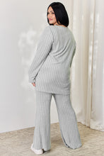 Load image into Gallery viewer, Basic Bae Full Size Ribbed High-Low Top and Wide Leg Pants Set