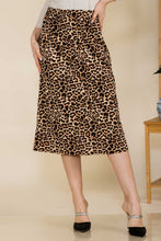 Load image into Gallery viewer, Celeste Full Size Leopard A-Line Midi Skirt