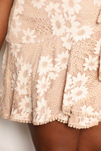 Load image into Gallery viewer, Double Take Floral Lace Pompom Detail Tie-Waist Flutter Sleeve Dress