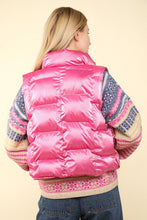 Load image into Gallery viewer, VERY J Shiny Metallic Zip Up Puffer Vest