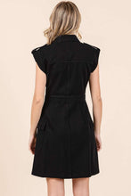 Load image into Gallery viewer, Mittoshop Cargo Pocket Half Button Mini Dress
