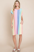 Load image into Gallery viewer, BOMBOM Striped Short Sleeve Dress with Pockets