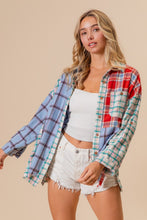 Load image into Gallery viewer, BiBi Color Block Plaid Button Down Shirt