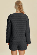 Load image into Gallery viewer, Double Take Full Size Texture Round Neck Long Sleeve Top and Shorts Set