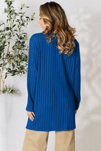 Load image into Gallery viewer, Basic Bae Full Size Ribbed Open Front Cardigan with Pockets