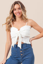 Load image into Gallery viewer, BiBi Ruffled Smocked Ribbon Detail Cami