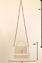 Load image into Gallery viewer, Fame Pearly Trim Woven Handbag