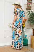 Load image into Gallery viewer, Celeste Full Size Printed Round Neck Short Sleeve Maxi Dress