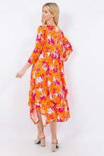 Load image into Gallery viewer, Celeste Full Size Pick-Up Hem Asymmetric Floral Midi Dress