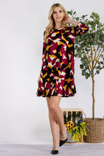 Load image into Gallery viewer, Celeste Full Size Geometric Round Neck Dress with Pockets