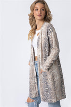 Load image into Gallery viewer, Cherish Apparel Animal Print Flannel Open Front Longline Cardigan