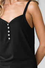 Load image into Gallery viewer, Heimish Full Size Quarter Button Ribbed Cami