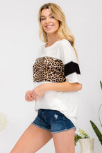 Load image into Gallery viewer, Celeste Full Size Leopard Exposed Seam Short Sleeve T-Shirt