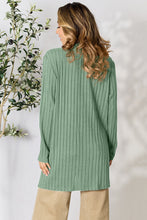 Load image into Gallery viewer, Basic Bae Full Size Ribbed Open Front Cardigan with Pockets