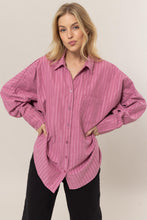 Load image into Gallery viewer, HYFVE Stripe Button Down Long Sleeve Oversized Shirt