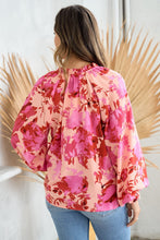 Load image into Gallery viewer, Hailey &amp; Co Ruffle V-Neck Decor Button Floral Blouse