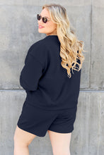 Load image into Gallery viewer, Double Take Full Size Texture Long Sleeve Top and Drawstring Shorts Set