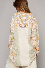 Load image into Gallery viewer, POL Long Sleeve Knit Mixed Hoodie Plaid Shirt