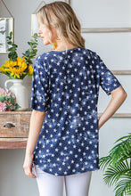 Load image into Gallery viewer, Heimish Full Size Short Sleeve Crisscross Star Babydoll Top