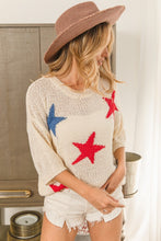 Load image into Gallery viewer, BiBi Popcorn Texture Star Pattern Lightweight Sweater