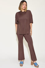 Load image into Gallery viewer, Basic Bae Full Size Bamboo Drop Shoulder T-Shirt and Flare Pants Set