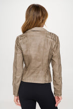 Load image into Gallery viewer, Coalition LA Studded Classic Moto Faux Leather Jacket