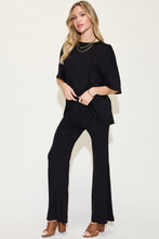 Load image into Gallery viewer, Basic Bae Full Size Bamboo Drop Shoulder T-Shirt and Flare Pants Set